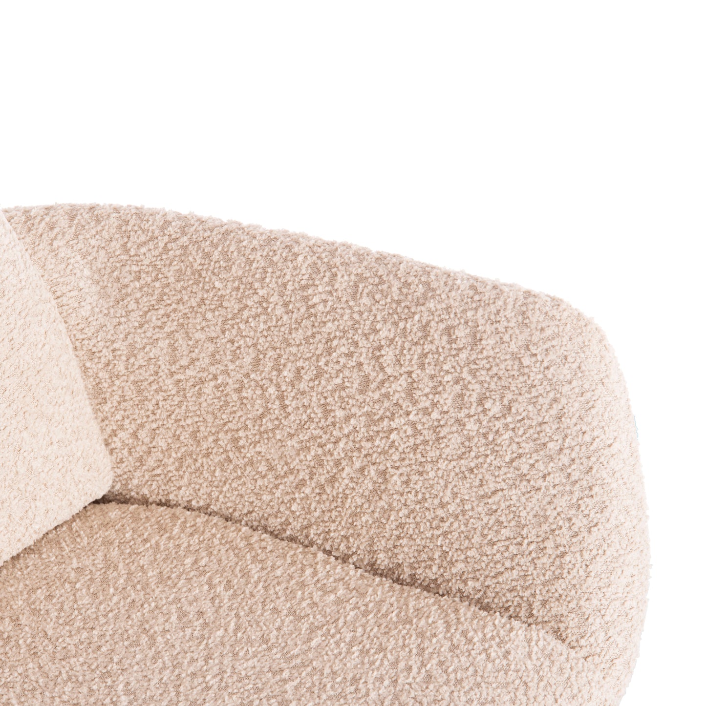 Dining Armchair Swivel Blans Hm9942.07 Beige Boucle Fabric-metal Legs 62x60x90hcm.
