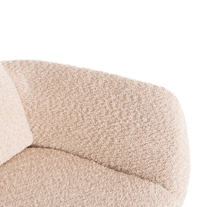 Dining Armchair Swivel Blans Hm9942.07 Beige Boucle Fabric-metal Legs 62x60x90hcm.