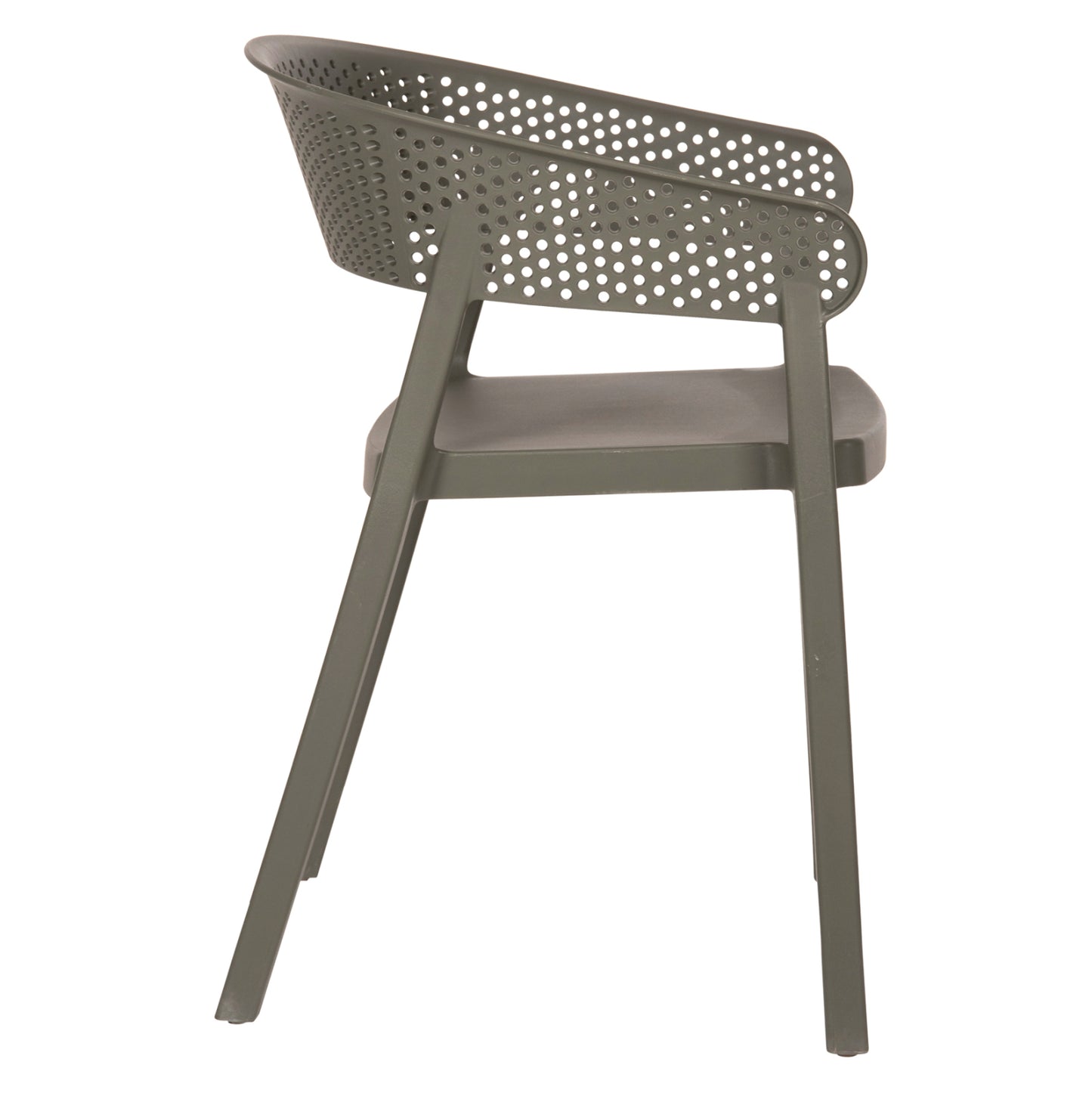 Armchair Polypropylene Perfoe Hm5941.07 In Dark Olive 56x50x73hcm.