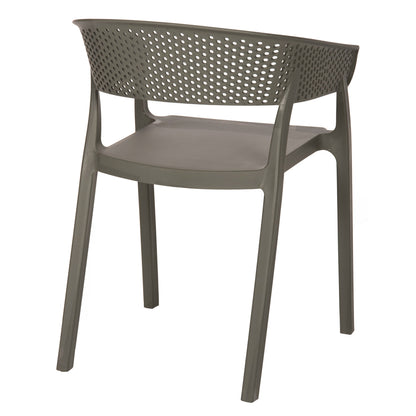 Armchair Polypropylene Perfoe Hm5941.07 In Dark Olive 56x50x73hcm.