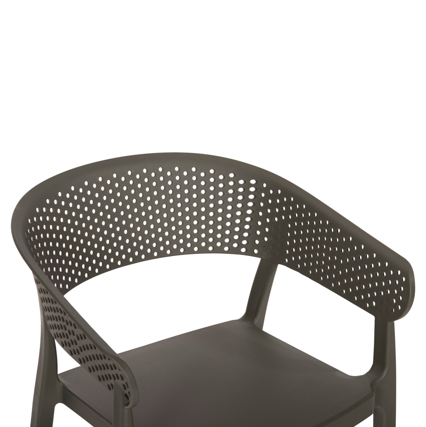 Armchair Polypropylene Perfoe Hm5941.07 In Dark Olive 56x50x73hcm.