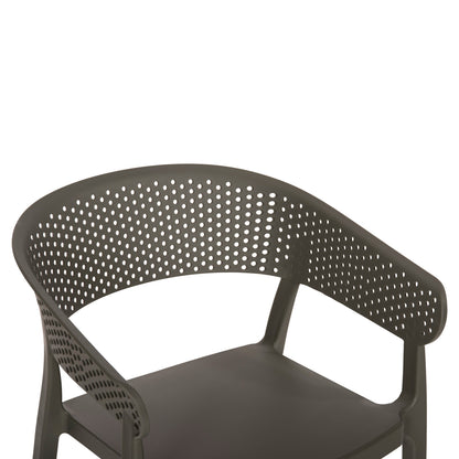 Armchair Polypropylene Perfoe Hm5941.07 In Dark Olive 56x50x73hcm.