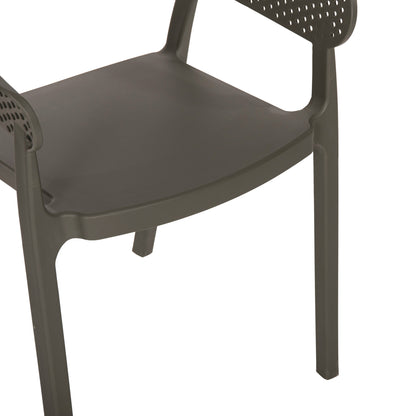 Armchair Polypropylene Perfoe Hm5941.07 In Dark Olive 56x50x73hcm.