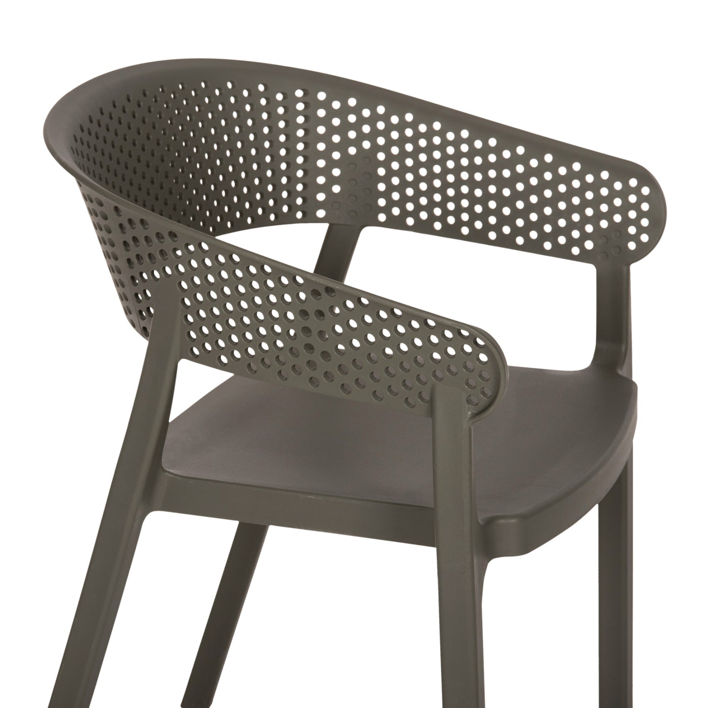 Armchair Polypropylene Perfoe Hm5941.07 In Dark Olive 56x50x73hcm.