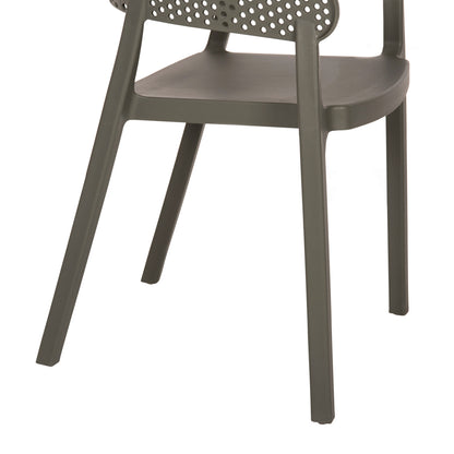 Armchair Polypropylene Perfoe Hm5941.07 In Dark Olive 56x50x73hcm.