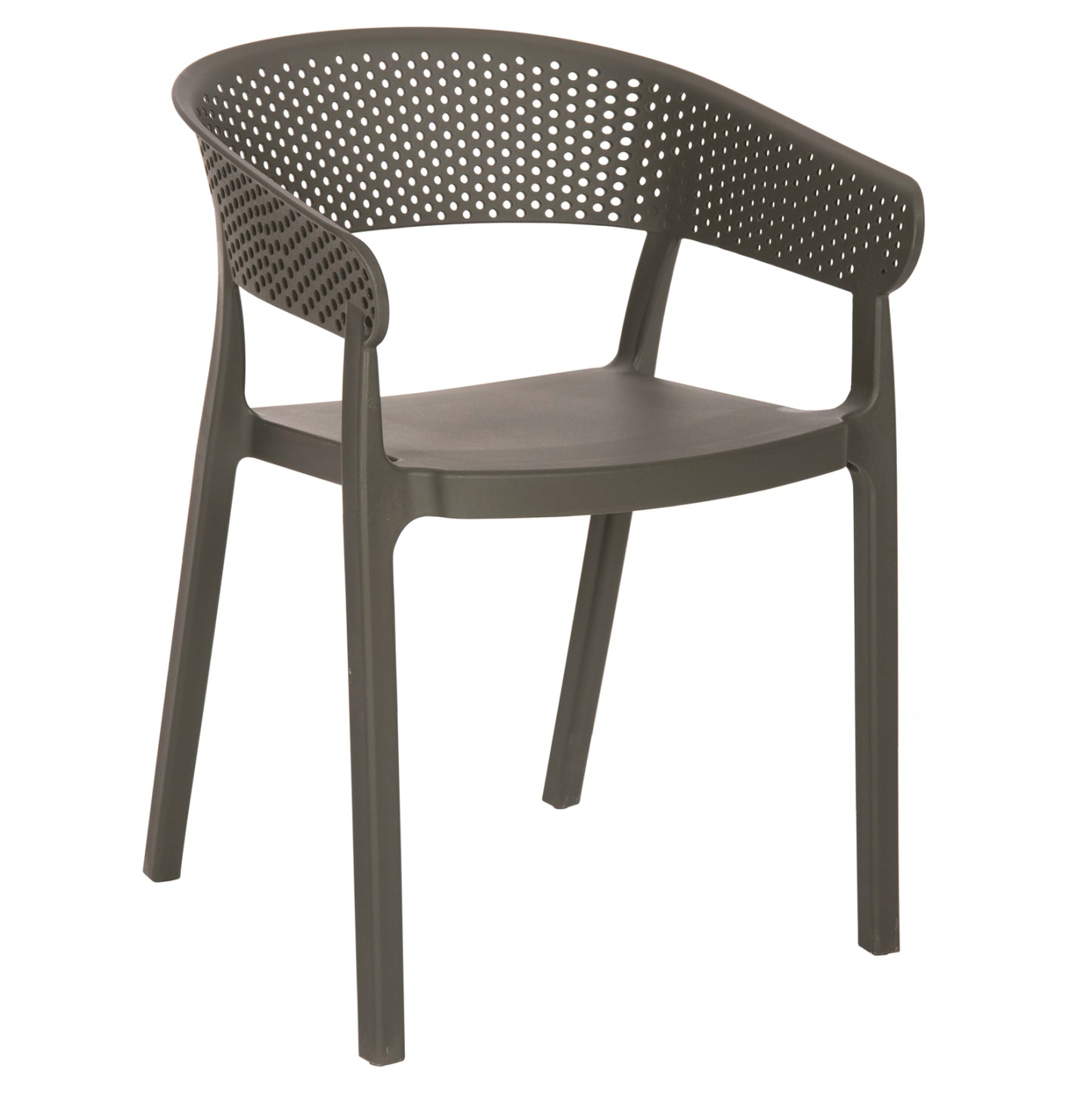 Armchair Polypropylene Perfoe Hm5941.07 In Dark Olive 56x50x73hcm.
