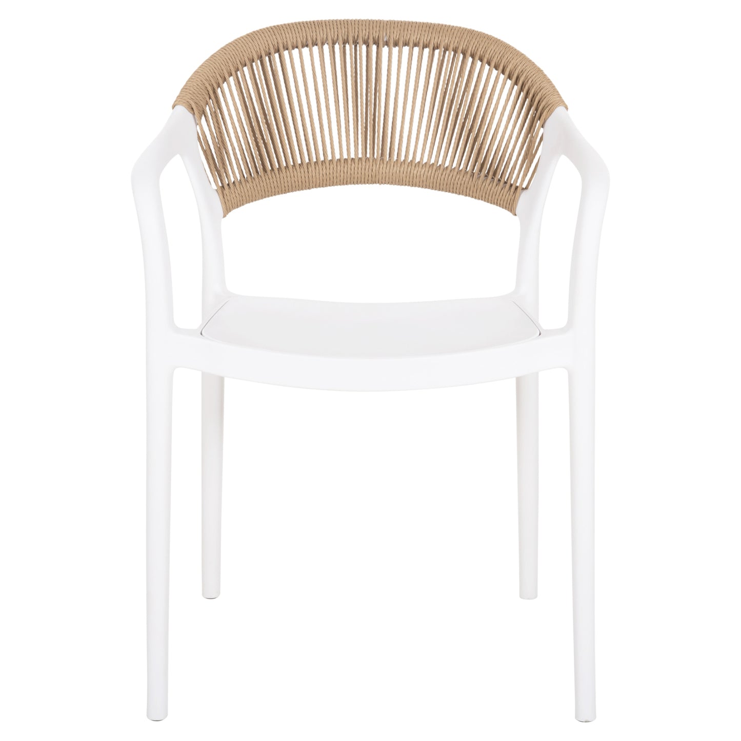 Armchair Polypropylene Eva Hm6155.01 White With Beige Pp Rope 56.5x53x80hcm.