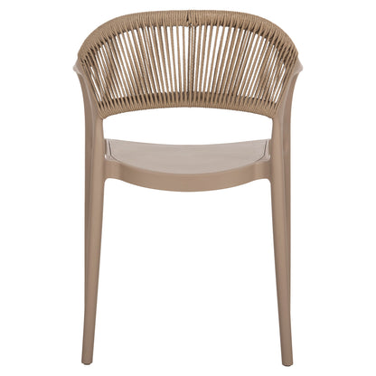 Armchair Polypropylene Eva Hm6155.03 Cappuccino With Beige Pp Rope 56.5x53x80hcm.