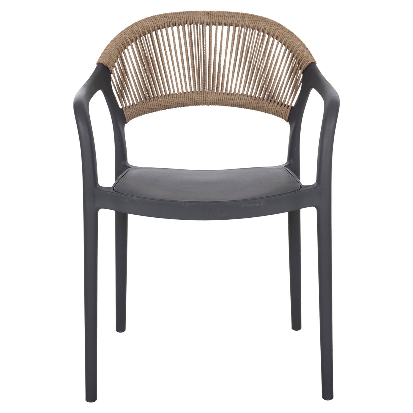 Armchair Polypropylene Eva Hm6155.10 Grey With Beige Pp Rope 56.5x53x80hcm.