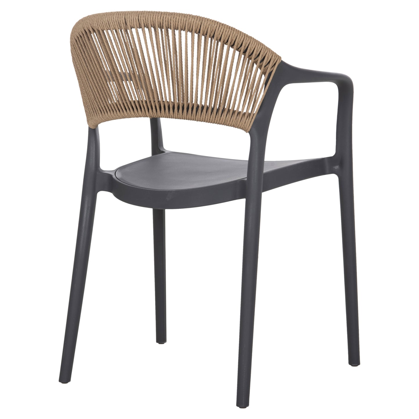 Armchair Polypropylene Eva Hm6155.10 Grey With Beige Pp Rope 56.5x53x80hcm.