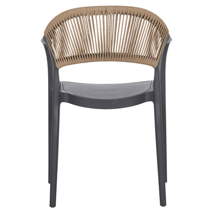 Armchair Polypropylene Eva Hm6155.10 Grey With Beige Pp Rope 56.5x53x80hcm.