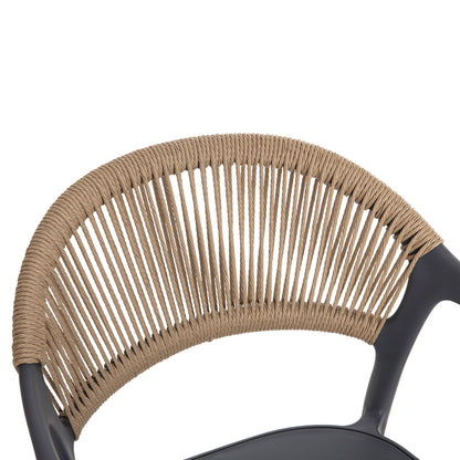 Armchair Polypropylene Eva Hm6155.10 Grey With Beige Pp Rope 56.5x53x80hcm.