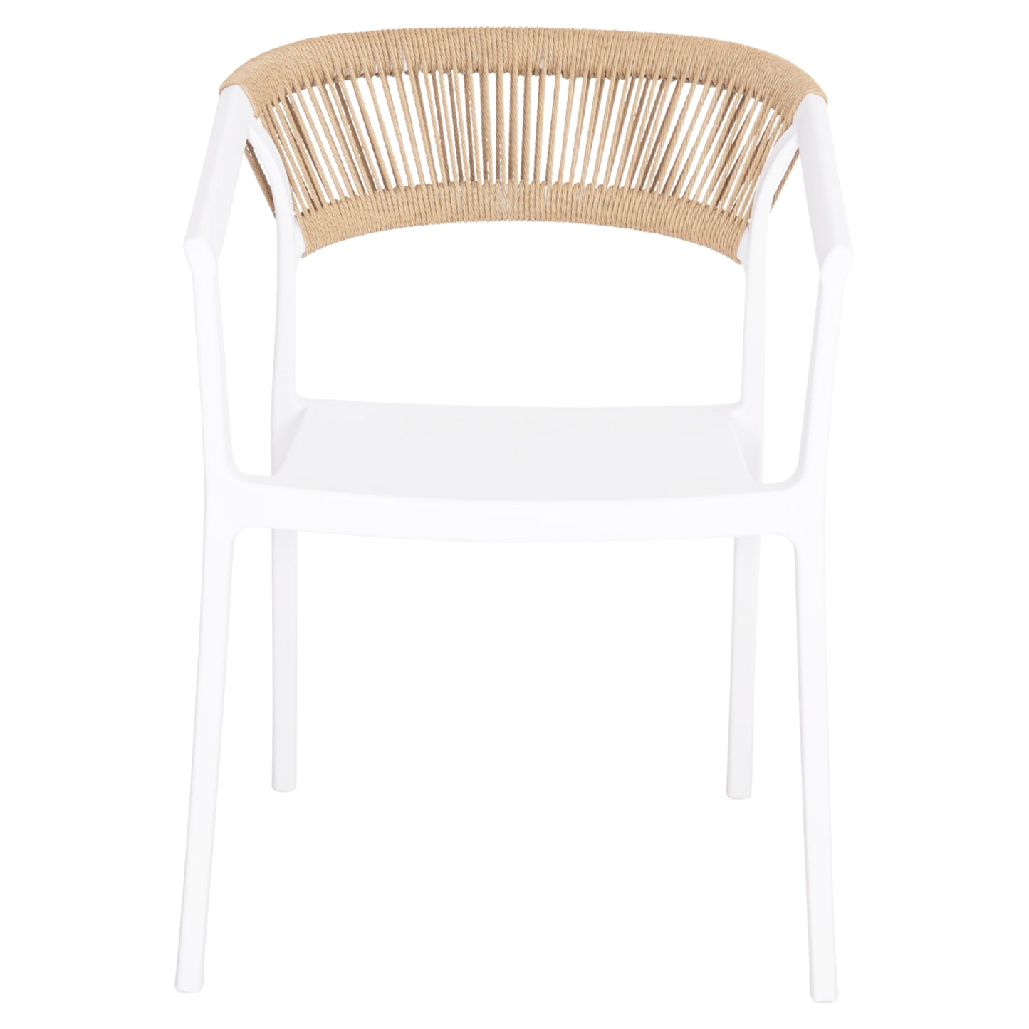 Armchair Polypropylene Bogi Hm6240.01 White With Beige Pp Rope 55x53.5x74hcm.