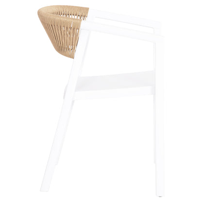 Armchair Polypropylene Bogi Hm6240.01 White With Beige Pp Rope 55x53.5x74hcm.