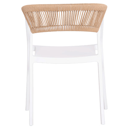 Armchair Polypropylene Bogi Hm6240.01 White With Beige Pp Rope 55x53.5x74hcm.