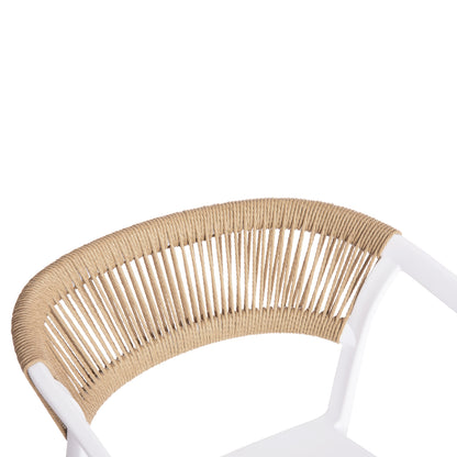 Armchair Polypropylene Bogi Hm6240.01 White With Beige Pp Rope 55x53.5x74hcm.