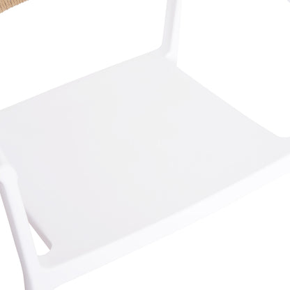 Armchair Polypropylene Bogi Hm6240.01 White With Beige Pp Rope 55x53.5x74hcm.