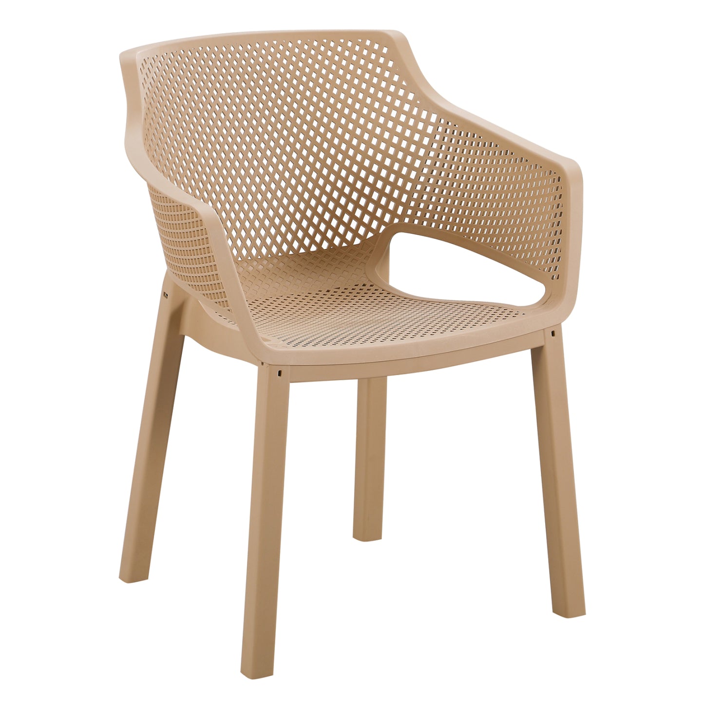 Polypropylene Dining Armchair Peggy Hm6368.03 Cappuccino 60x55x79hcm.