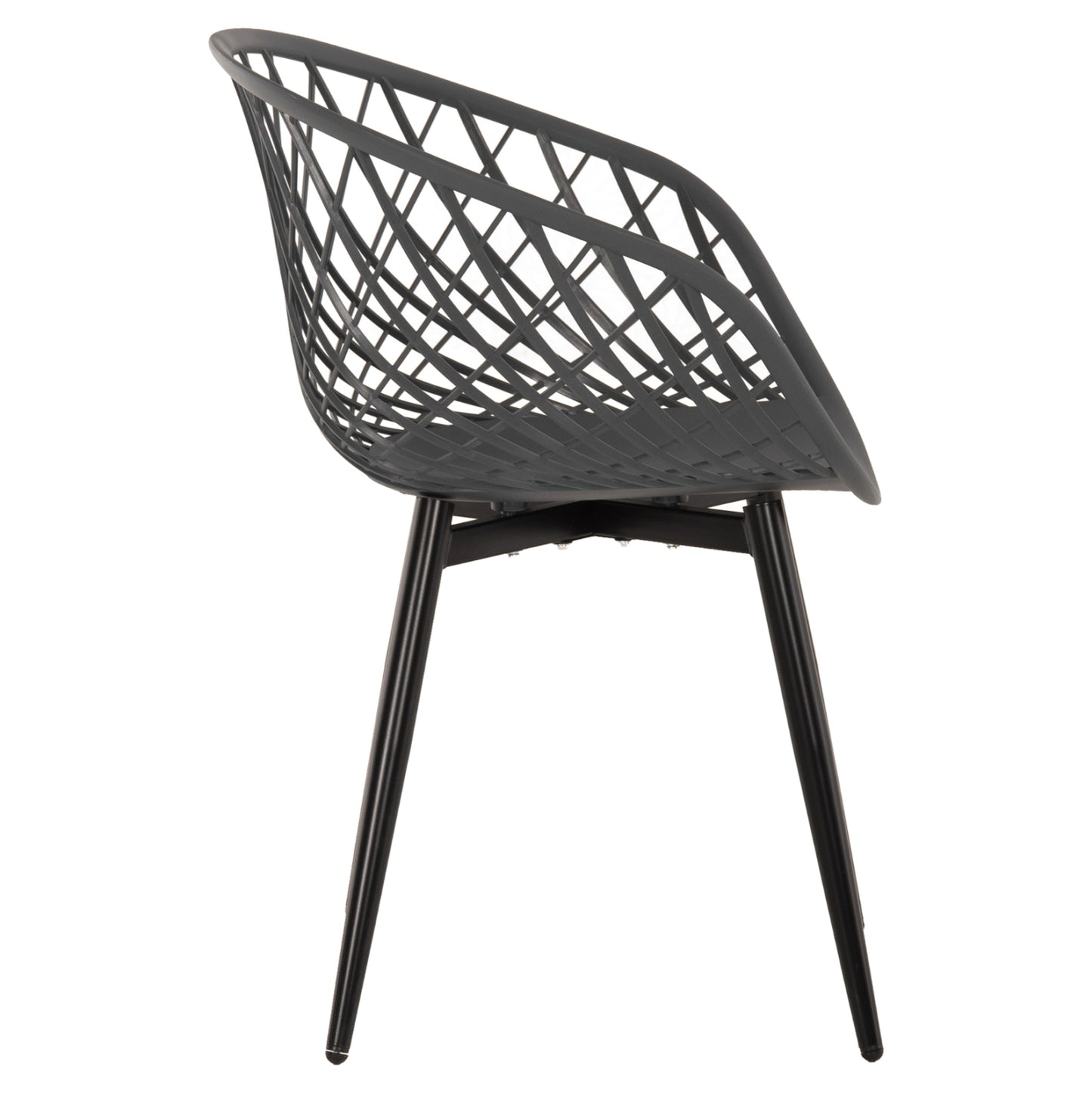 Armchair Ariadne Hm8001.30 Grey Polypropylene-black Metal Legs 63x56x80hcm.