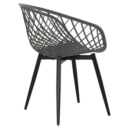Armchair Ariadne Hm8001.30 Grey Polypropylene-black Metal Legs 63x56x80hcm.
