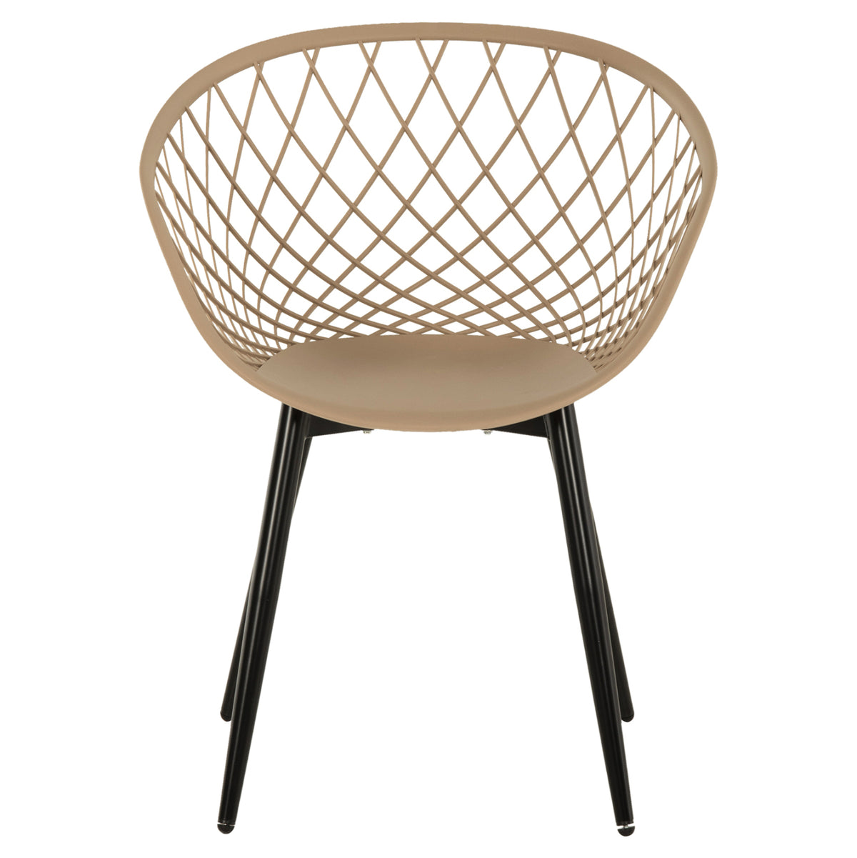 Armchair Ariadne Hm8001.23 Cappuccino Polypropylene-black Metal Legs 63x56x80hcm.