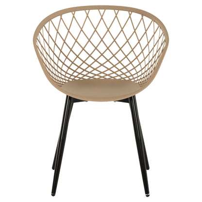 Armchair Ariadne Hm8001.23 Cappuccino Polypropylene-black Metal Legs 63x56x80hcm.