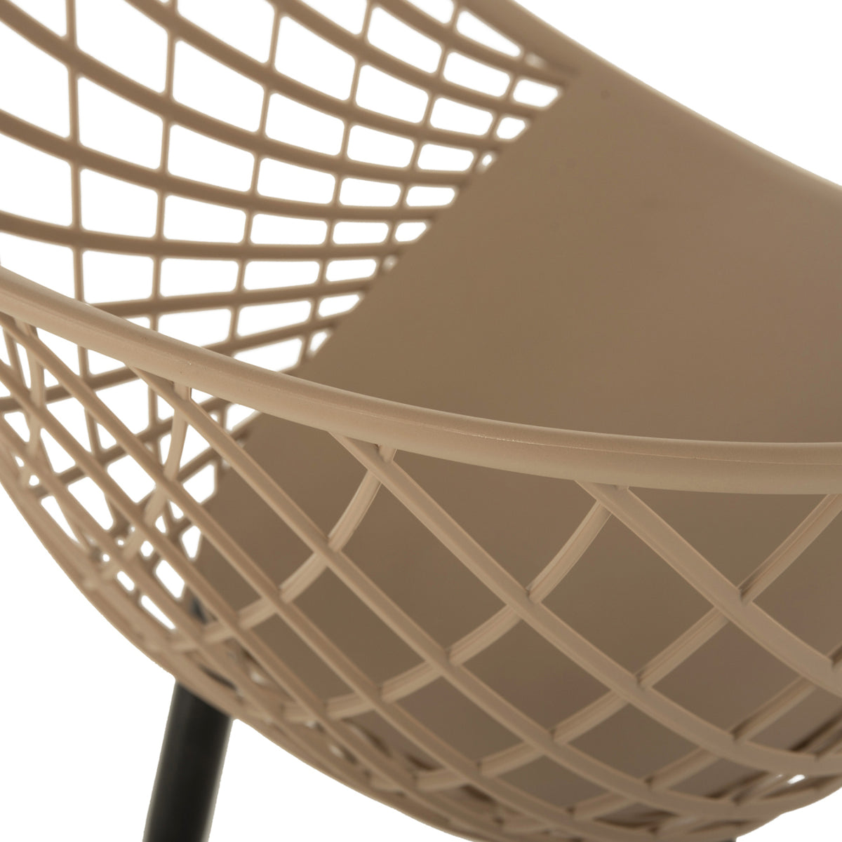Armchair Ariadne Hm8001.23 Cappuccino Polypropylene-black Metal Legs 63x56x80hcm.