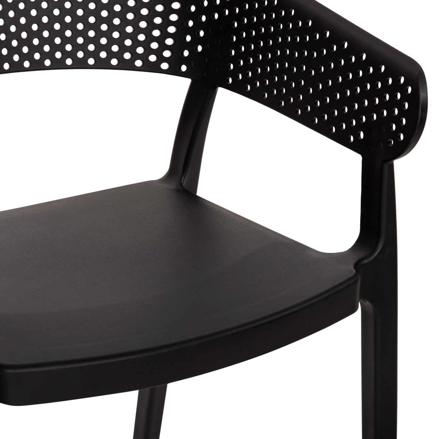Armchair Polypropylene Perfoe Hm5941.02 In Black 56x50x73hcm.