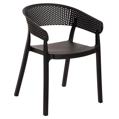 Armchair Polypropylene Perfoe Hm5941.02 In Black 56x50x73hcm.