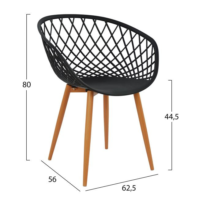 Armchair Polypropylene Black Ariadne Hm8001.02 62,5x56x80cm