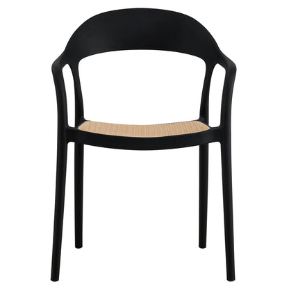 Armchair Polypropylene Cleo Hm5935.02 Black With Beige Seat 57x53x81hcm.