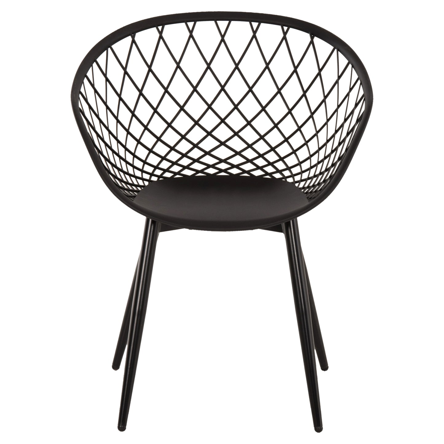 Armchair Ariadne Hm8001.22 Black Polypropylene- Black Metal Legs 63x56x80hcm.