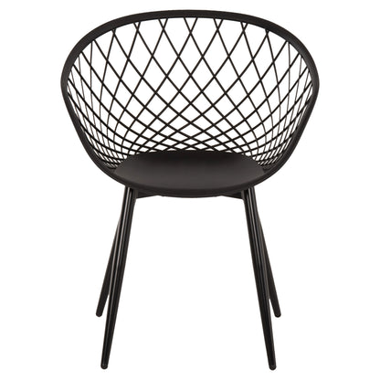 Armchair Ariadne Hm8001.22 Black Polypropylene- Black Metal Legs 63x56x80hcm.