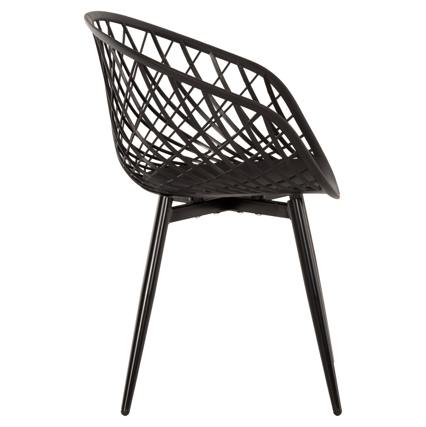 Armchair Ariadne Hm8001.22 Black Polypropylene- Black Metal Legs 63x56x80hcm.