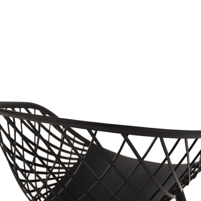 Armchair Ariadne Hm8001.22 Black Polypropylene- Black Metal Legs 63x56x80hcm.