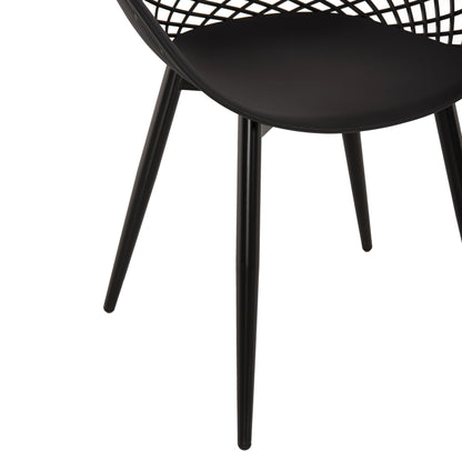 Armchair Ariadne Hm8001.22 Black Polypropylene- Black Metal Legs 63x56x80hcm.