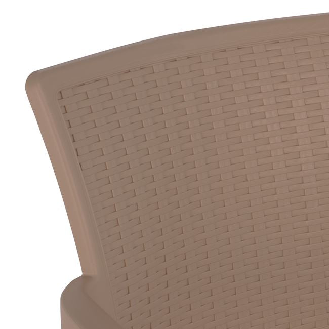 Armchair Polypropylene Rattan Leg Alu Hm5591.02 Cappuccino 60x60x82 Cm