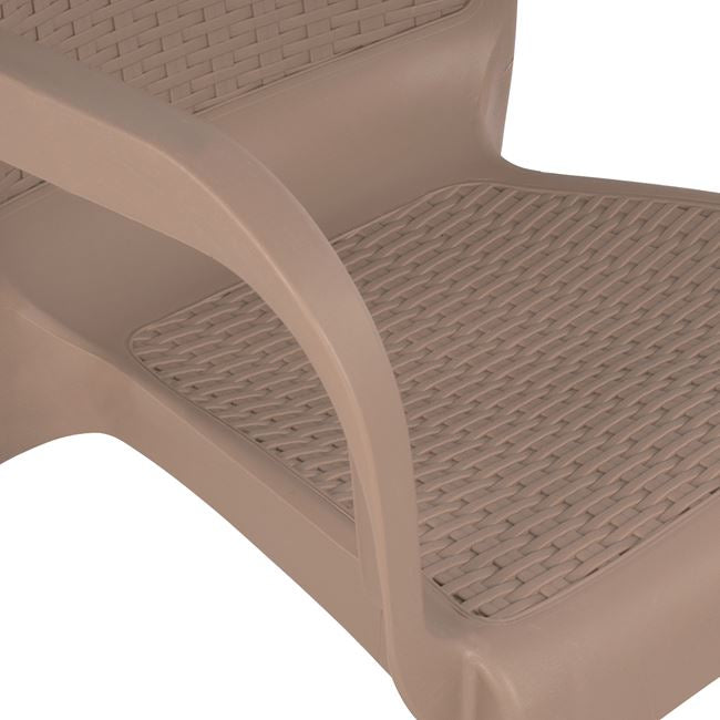 Armchair Polypropylene Rattan Leg Alu Hm5591.02 Cappuccino 60x60x82 Cm