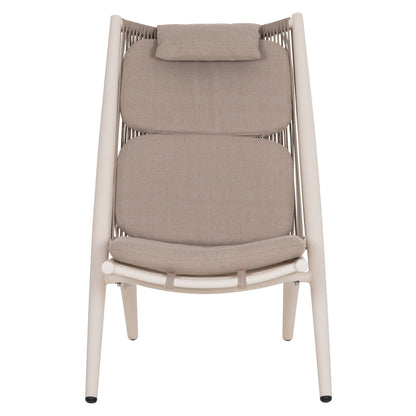 Lounger Relax Remus Hm6642.02 Aluminum In White--olefin Rope In Beige 63x87x94hcm.