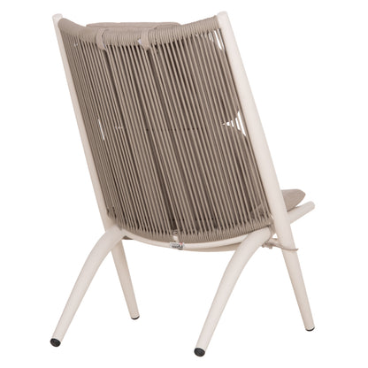 Lounger Relax Remus Hm6642.02 Aluminum In White--olefin Rope In Beige 63x87x94hcm.