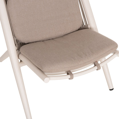 Lounger Relax Remus Hm6642.02 Aluminum In White--olefin Rope In Beige 63x87x94hcm.