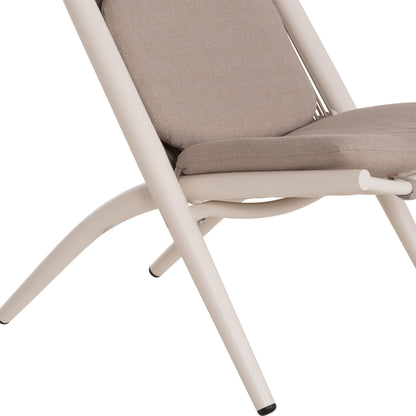 Lounger Relax Remus Hm6642.02 Aluminum In White--olefin Rope In Beige 63x87x94hcm.