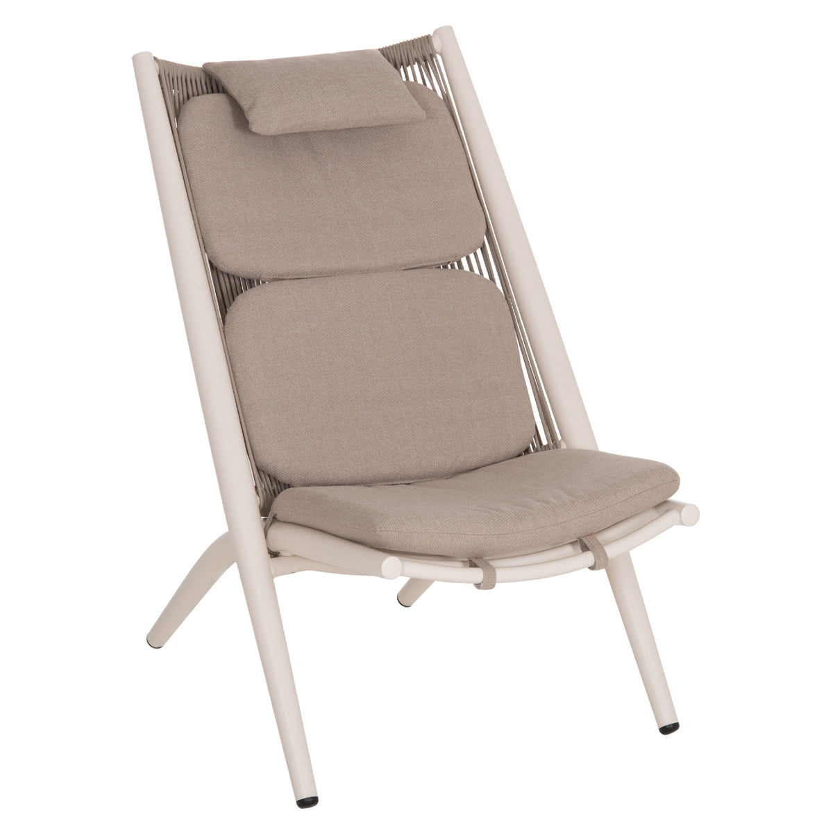 Lounger Relax Remus Hm6642.02 Aluminum In White--olefin Rope In Beige 63x87x94hcm.