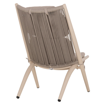Lounger Relax Remus Hm6642.04 Aluminum In Champagne--olefin Rope In Beige 63x87x94hcm.