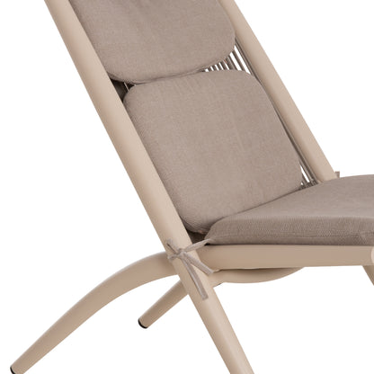 Lounger Relax Remus Hm6642.04 Aluminum In Champagne--olefin Rope In Beige 63x87x94hcm.