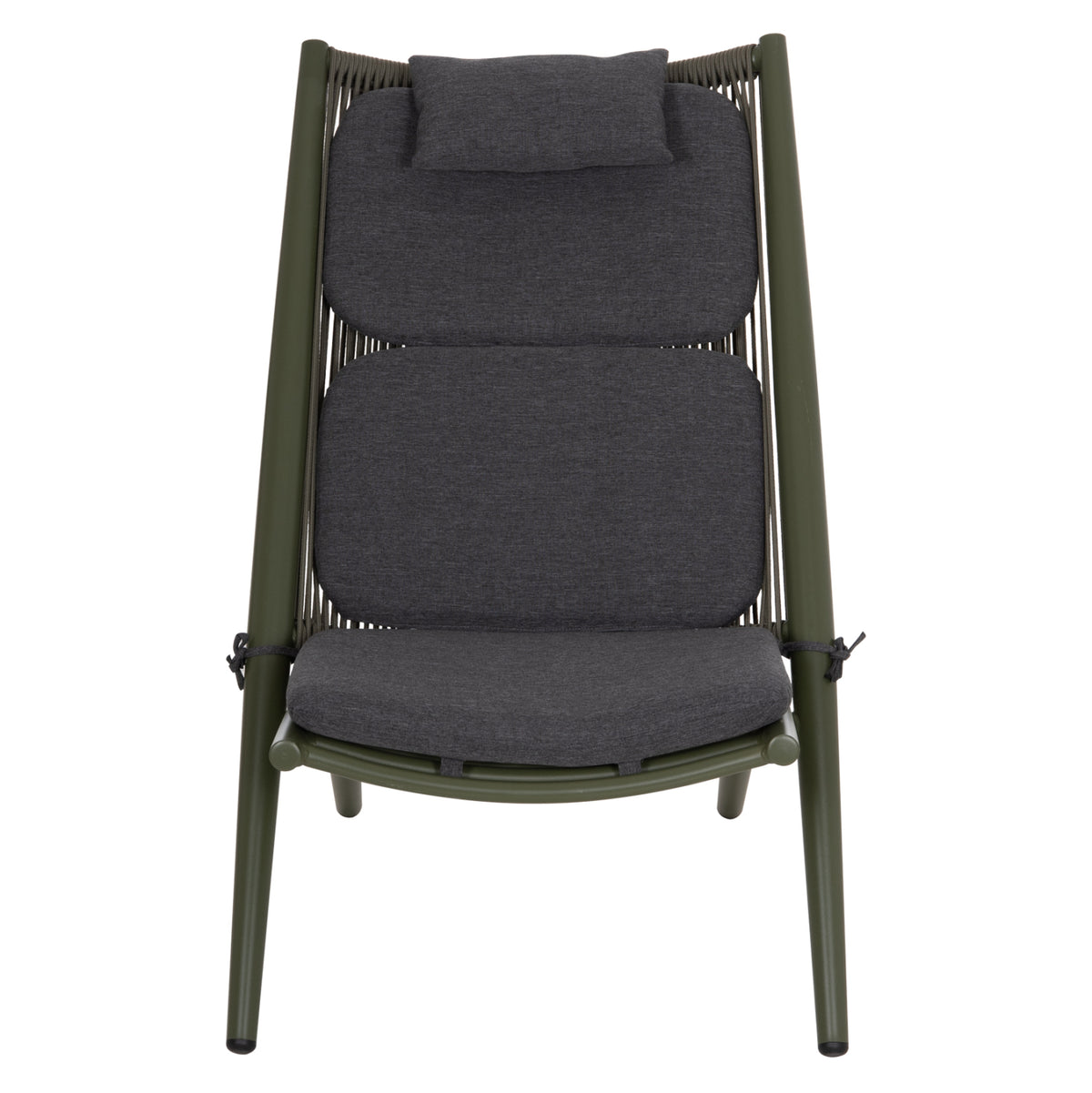 Lounger Relax Remus Hm6642.07 Aluminum & Olefin Rope In Olive Green 63x87x94hcm.