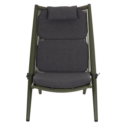 Lounger Relax Remus Hm6642.07 Aluminum & Olefin Rope In Olive Green 63x87x94hcm.