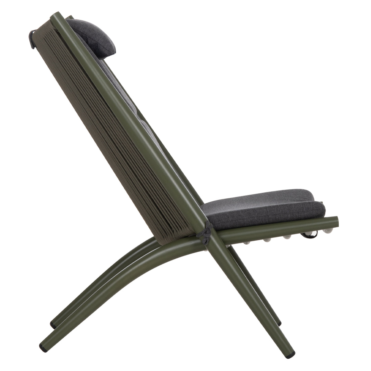 Lounger Relax Remus Hm6642.07 Aluminum & Olefin Rope In Olive Green 63x87x94hcm.