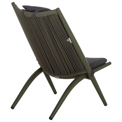 Lounger Relax Remus Hm6642.07 Aluminum & Olefin Rope In Olive Green 63x87x94hcm.