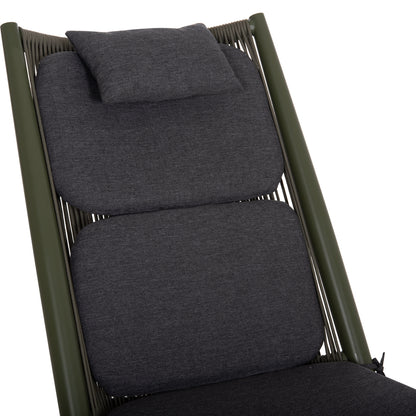 Lounger Relax Remus Hm6642.07 Aluminum & Olefin Rope In Olive Green 63x87x94hcm.